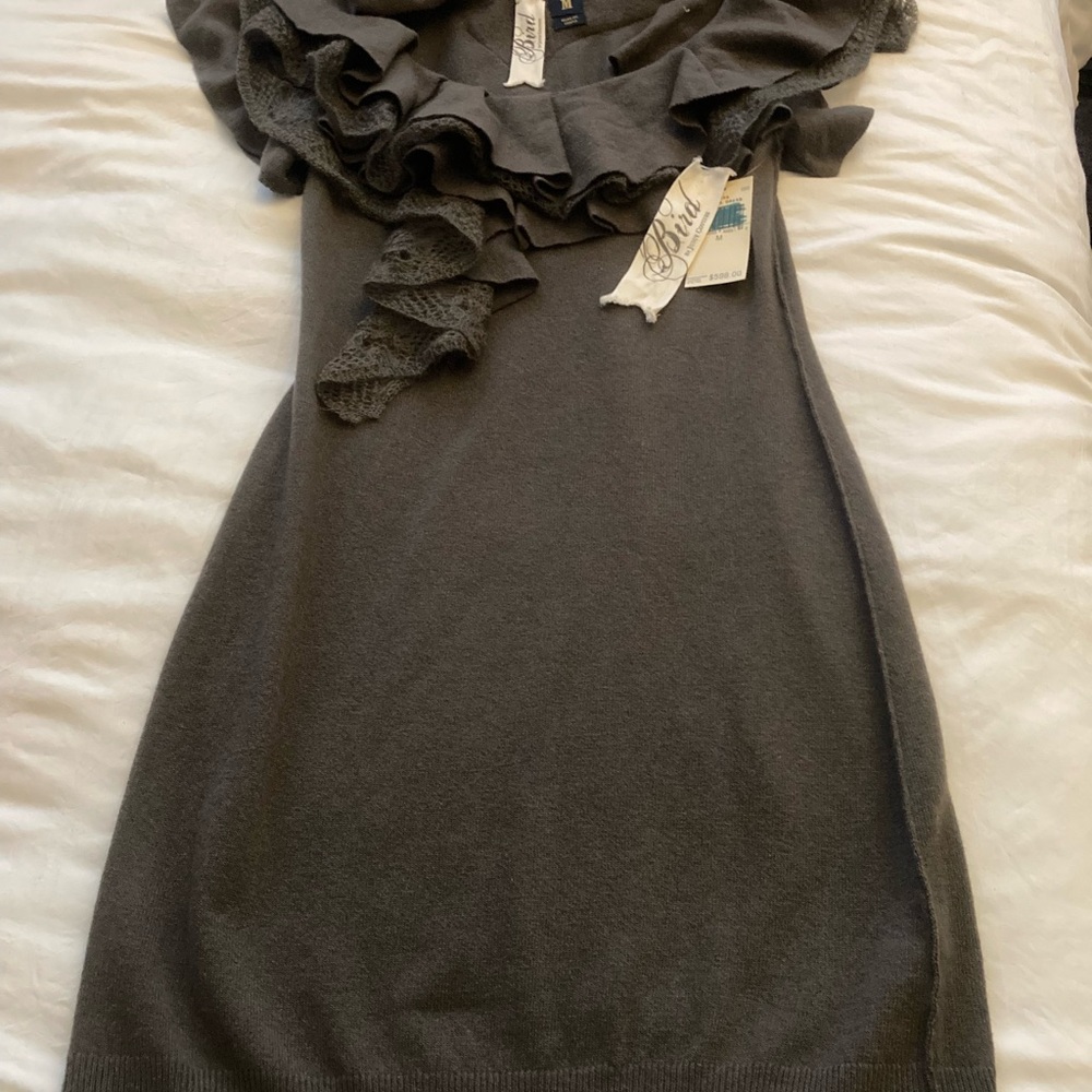 Bird by Juicy Couture Gray Cowl Neck Mini Dress